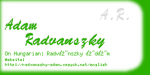 adam radvanszky business card